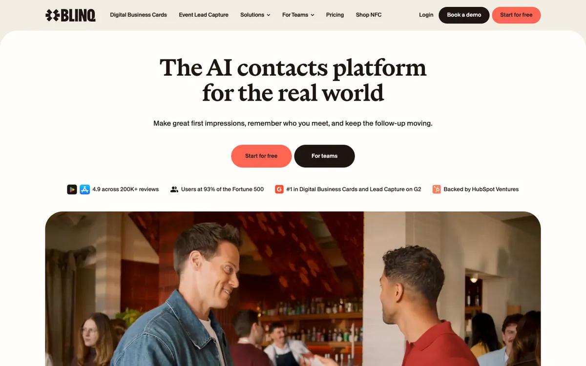 The Blinq home page