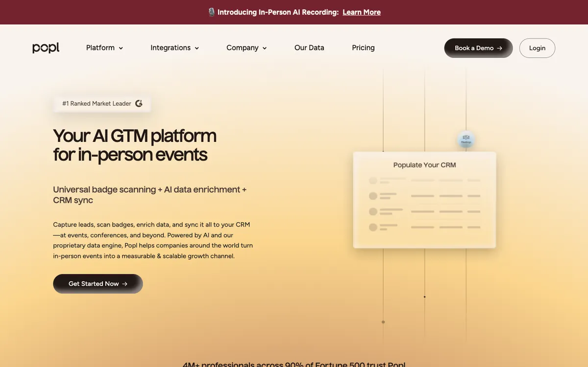 The Popl home page